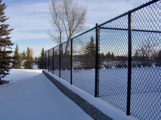 Black coloured commercial chain link fence supplied by Phoenix Fence