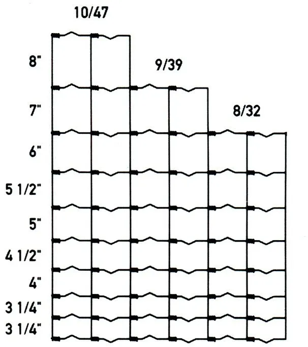 Farm field fence wire spacing diagram