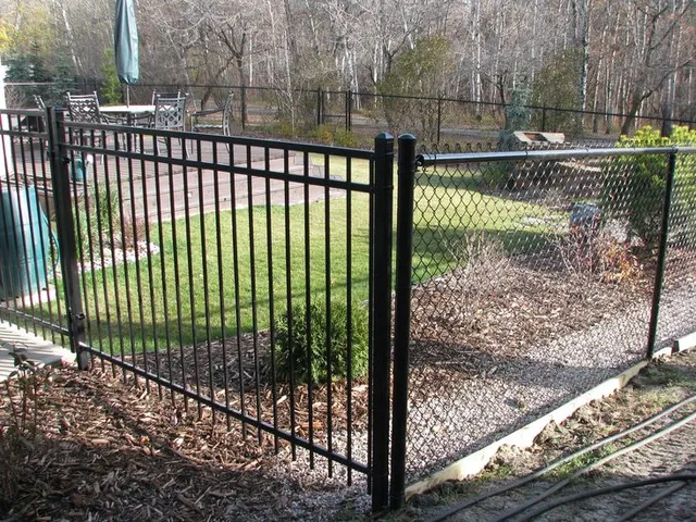 Ornamental fence with chain link infill