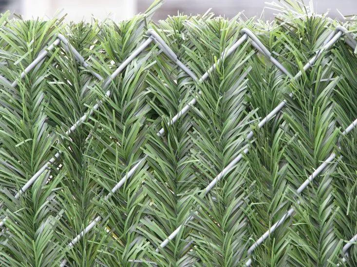 Hedge Link privacy slats in a chain link fence