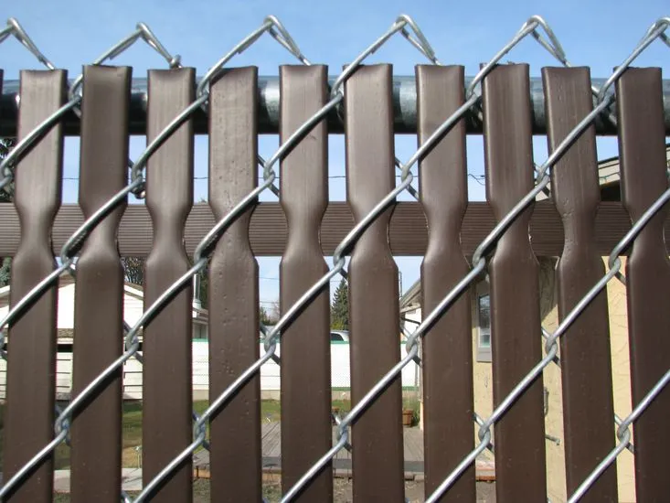 Brown Top Locking privacy slats