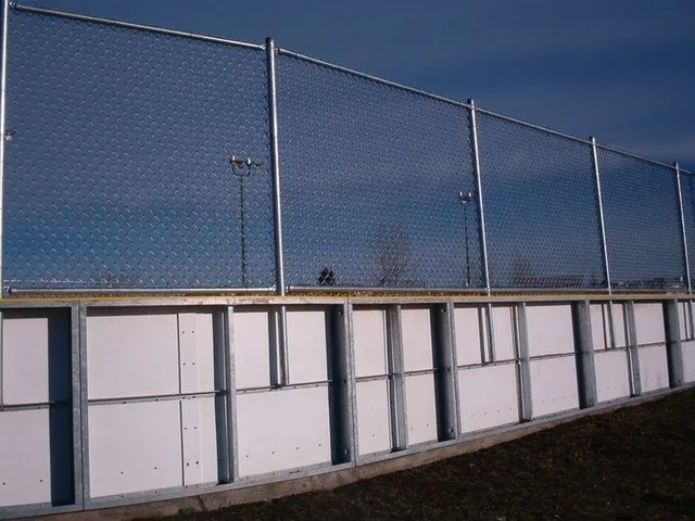 Outdoor rink fence above the boards