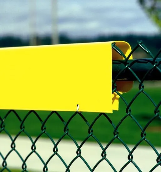 Safety Top Cap on a chain link fence, close up