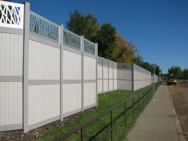 Custom commercial vinyl fence