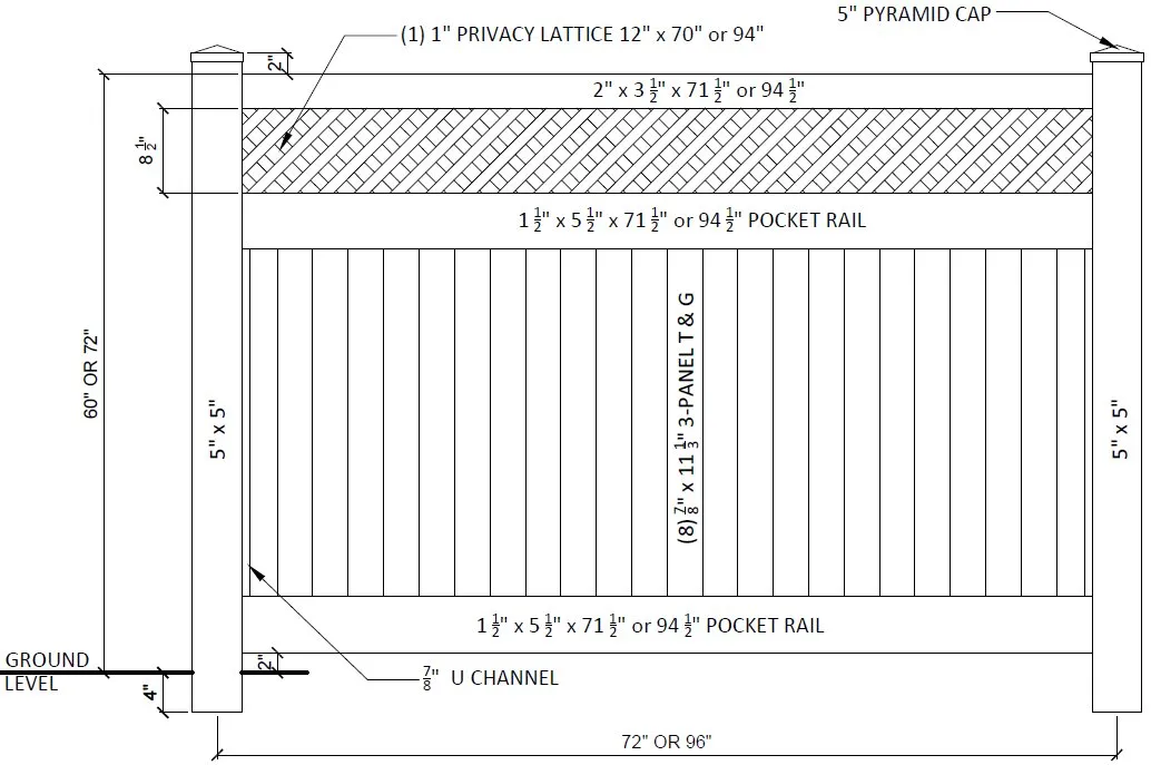 Manor: Privacy & Lattice Accent panel drawing