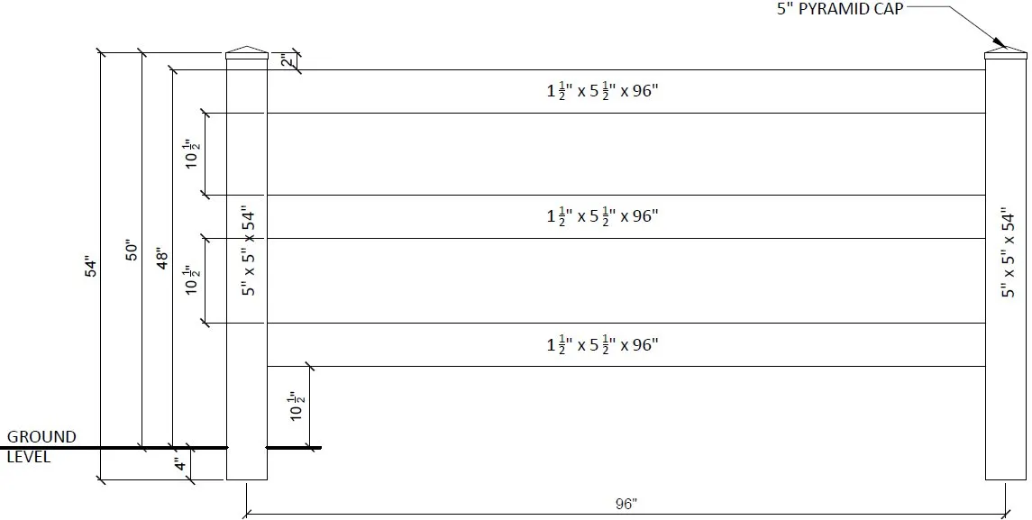 Ranch Rail panel drawing